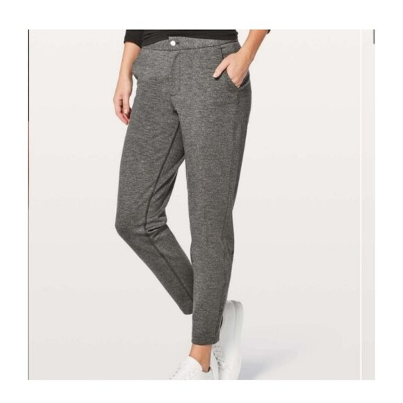 Lululemon City Trek Slim Fit Charcoal Gray Trousers Size 6 Stretchy Fabric - Picture 1 of 11